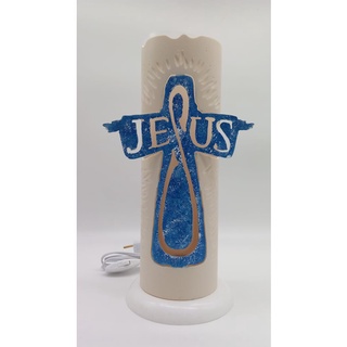 Luminária Abajur Jesus em pvc Artesanal 30 CM Bivolt