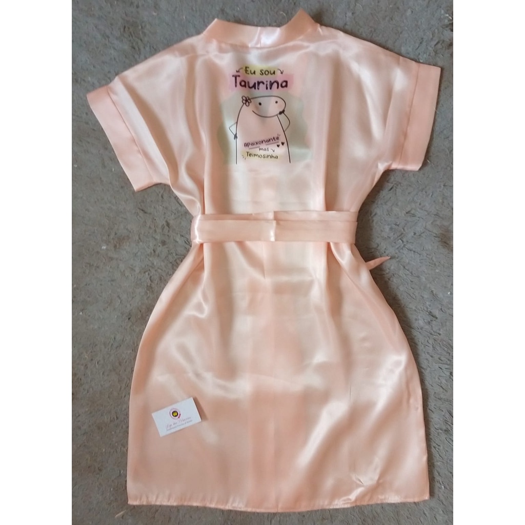 Robe de cetim Estampado Signo Divertido Personalizado Presente Promoção Lembrança Namorados