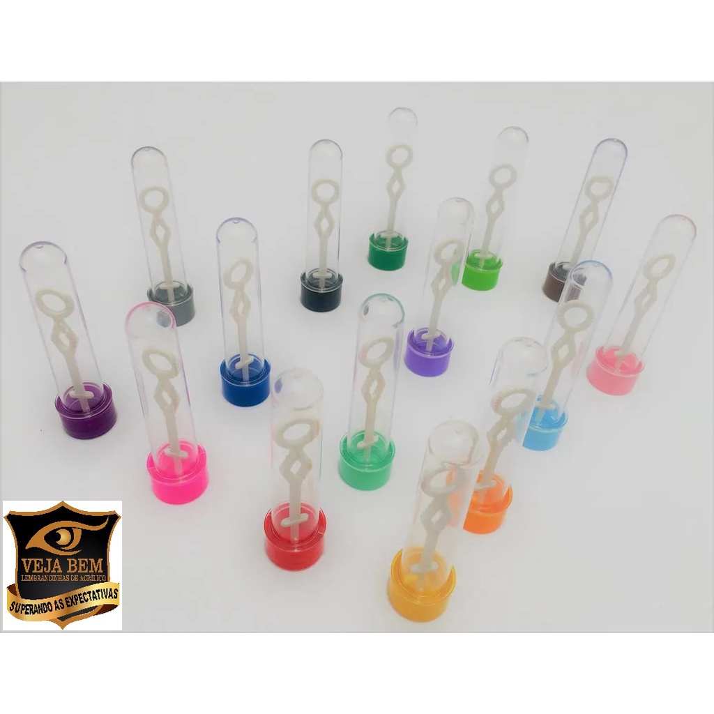Bolha de Sabao C/ Stick Tubete 13cm - 10 Unidades