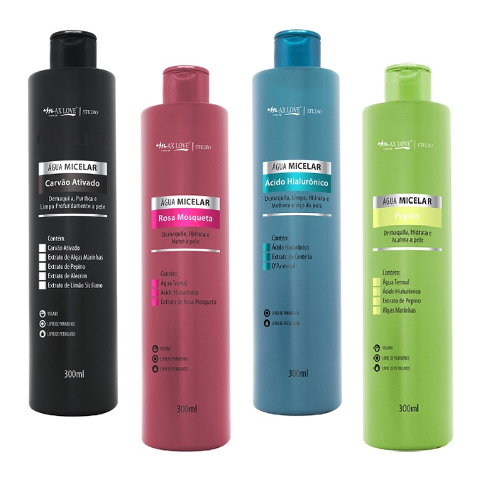 Água Micelar Max Love 11 Modelos E Benefícios 300ml em Oferta na Shopee
