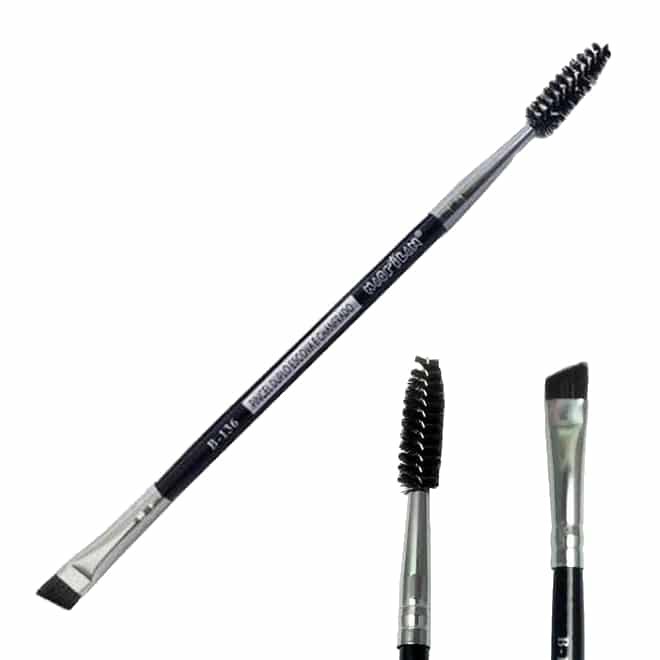 B136 Pincel Duplo Escova E Chanfrado Macrilan Linha Black Profissional