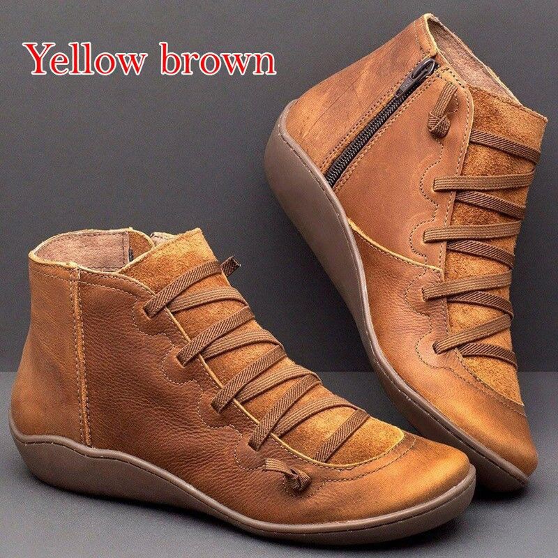 Moda Inverno Botas Femininas Vintage Inglês Bonito Plataforma De Beleza Couro Genuíno Conforto