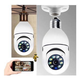 Câmera Tipo Lâmpada Rosquear No Bocal 360 Graus Visão Noturna Infravermelho Sensor De Movimento Yoosee