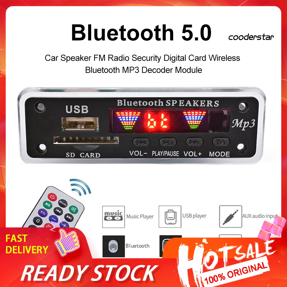 Módulo Decodificador De Cartão Digital De Segurança Sem Fio Bluetooth Mp3 Com AltoFalante Fm