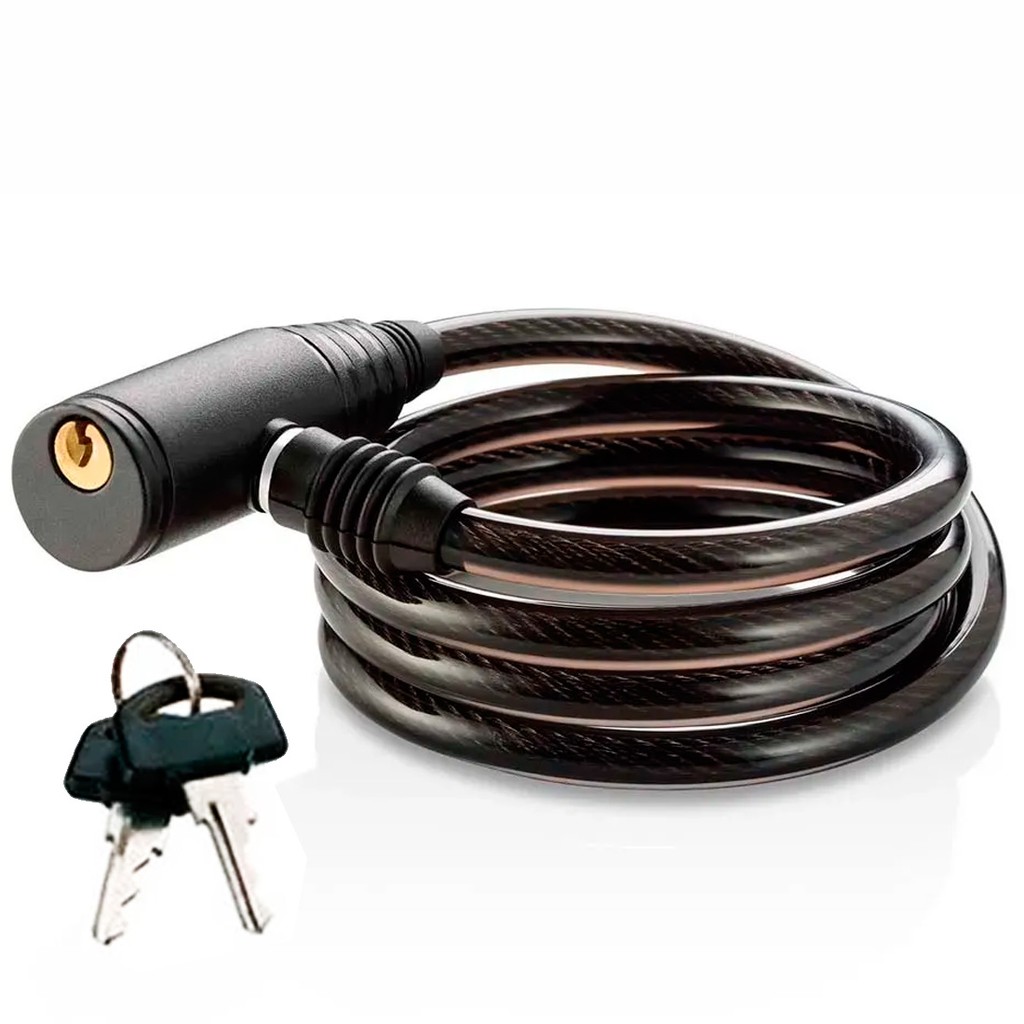 Corrente trava tranca anti furto bicicleta moto port o com chave