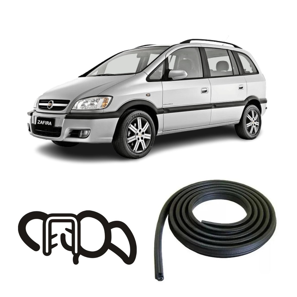 Borracha De Porta Dianteira Preta Estriada Gm Zafira em Oferta na Shopee