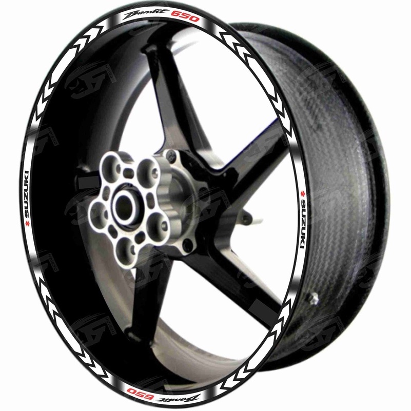 Adesivo Friso Refletivo Roda Moto Suzuki Bandit 650 M01 branco