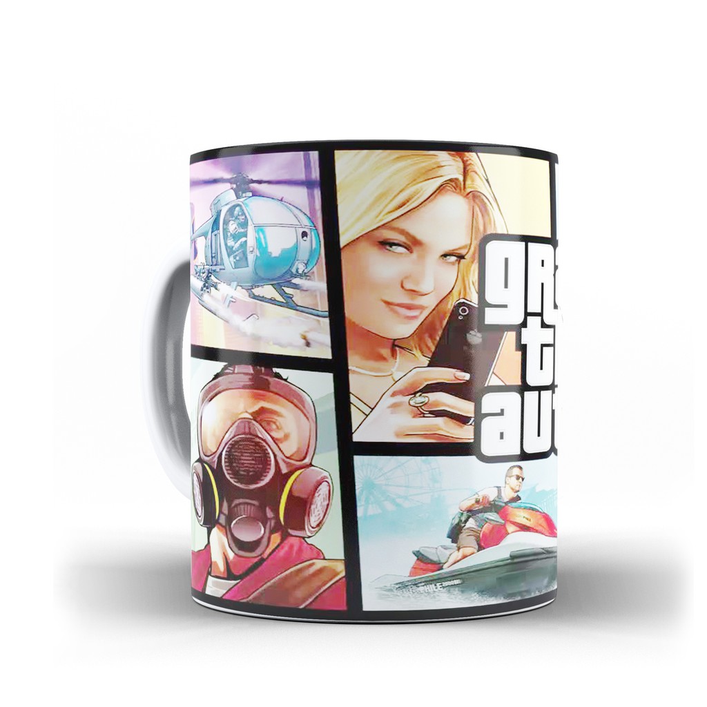 Caneca jogo gta 5 games gamer mod 2