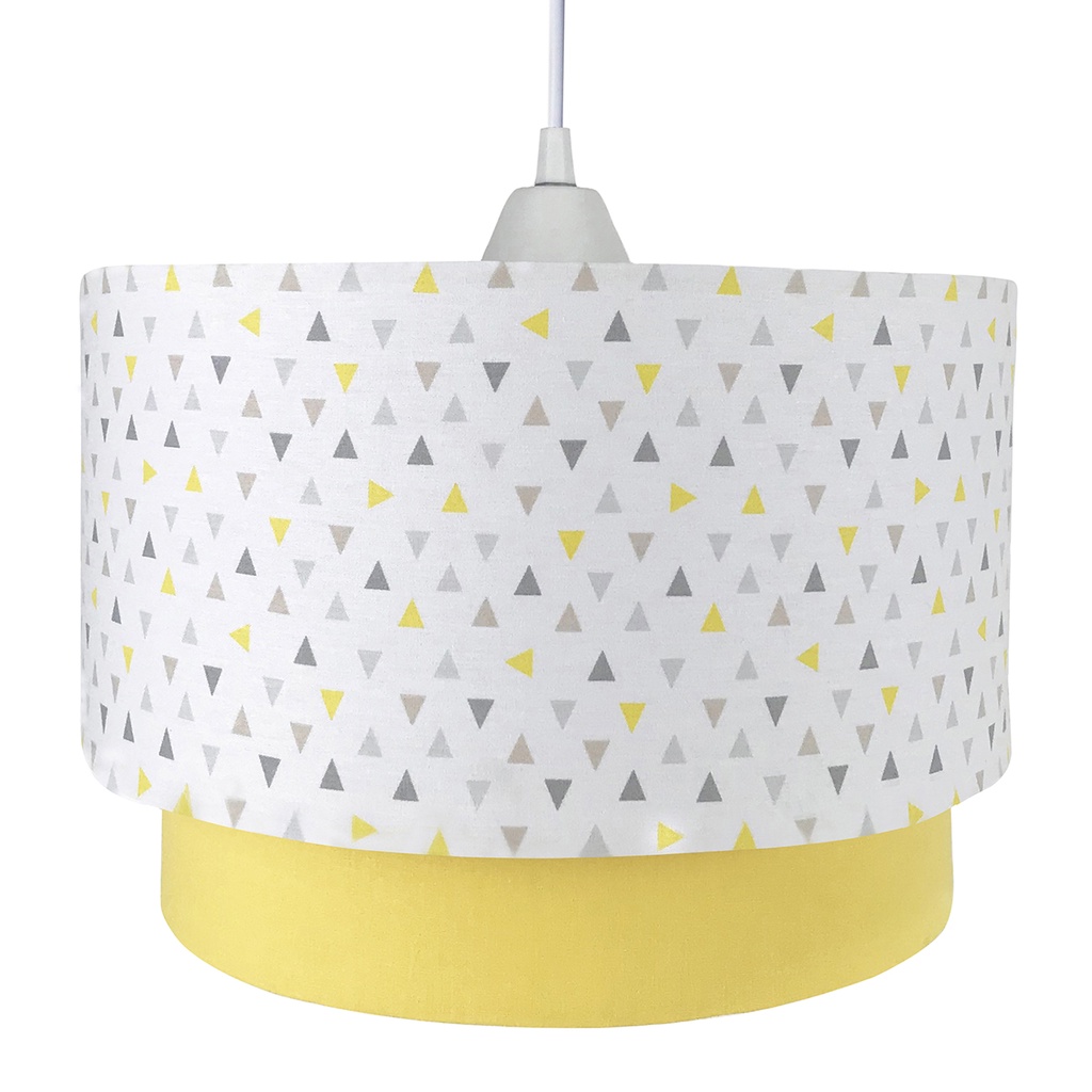 Lustre Pendente Luminária Moderna Amarelo Geométrico Bebê