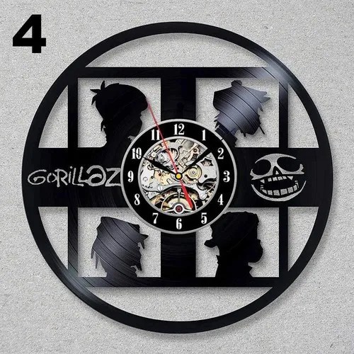 Gorillaz 04 - Relógio Disco De Vinil Decoração