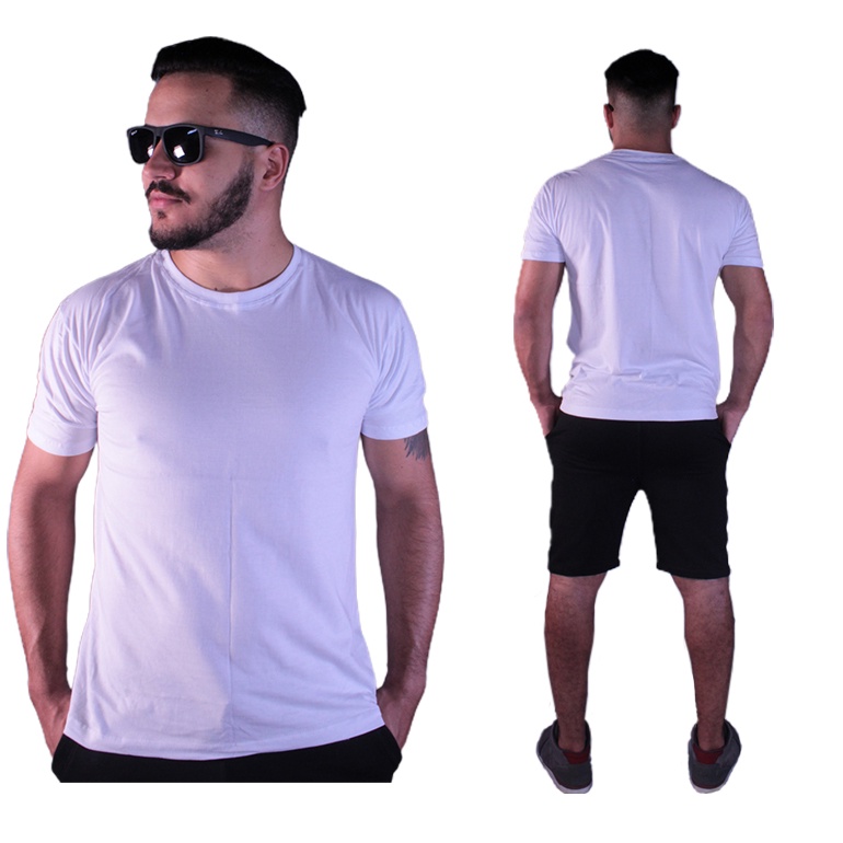 Kit 3 Bermudas Moletom + 2 Camiseta Masculina Casual Sport Academia Treino