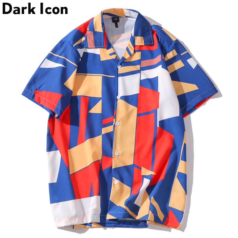 Bloco De Patchwork De Grandes Dimensões Camisas Turn-Down Collar Rua ...