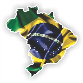 Adesivo Externo Bandeira Mapa Brasil 10cm 15cm 30cm a354