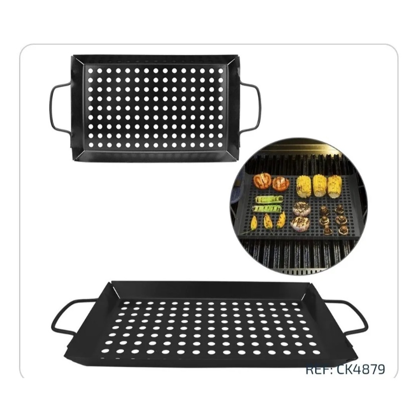 Assadeira Grelha Para Churrasqueira Antiaderente Retangular