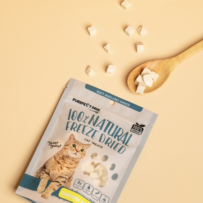 🐾 ขนมแมว อกไก่ฟรีซดราย 100%(Purrfect Paw) ขนมแมวฟรีซดราย ดีต่อสุขภาพ ขนมแมวไม่เค็ม Freeze Dried แมว - ภาพที่ 6