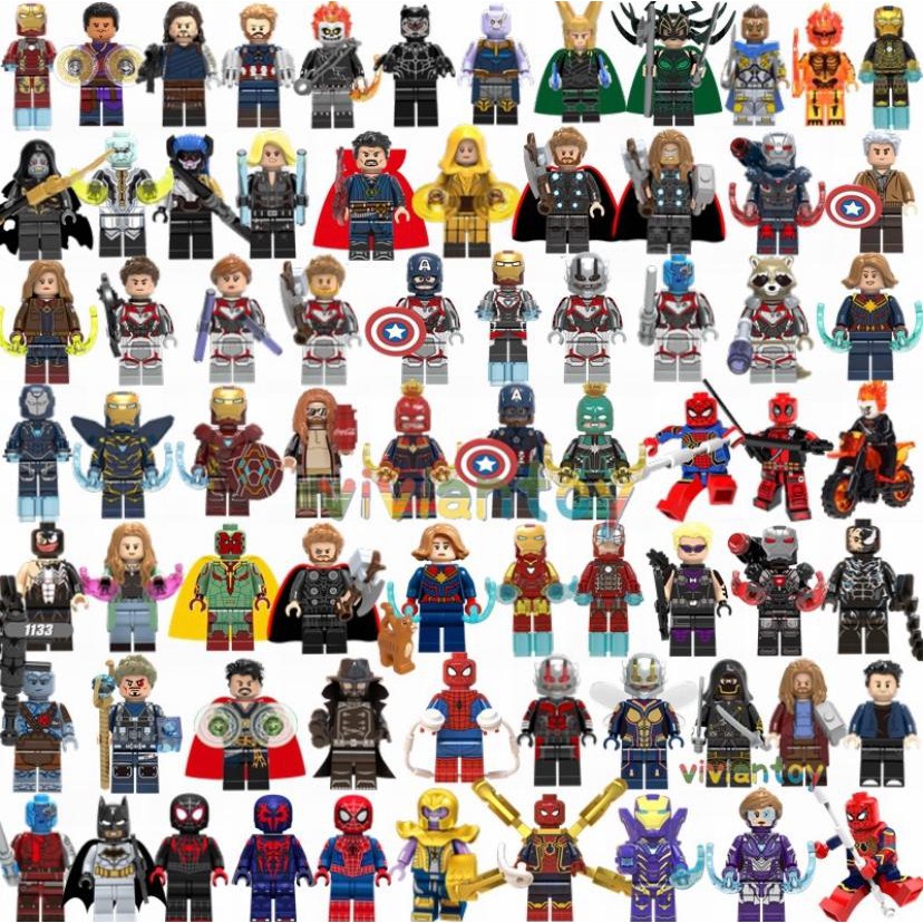 Lego Marvel Super Heroes Minifigures Bonecos Compatível Lego Marvel DC Vingadores Liga Da Justiça Star Wars Blocos De Construção Iron Man Spiderman Thor Avengers Endgame Building Blocks