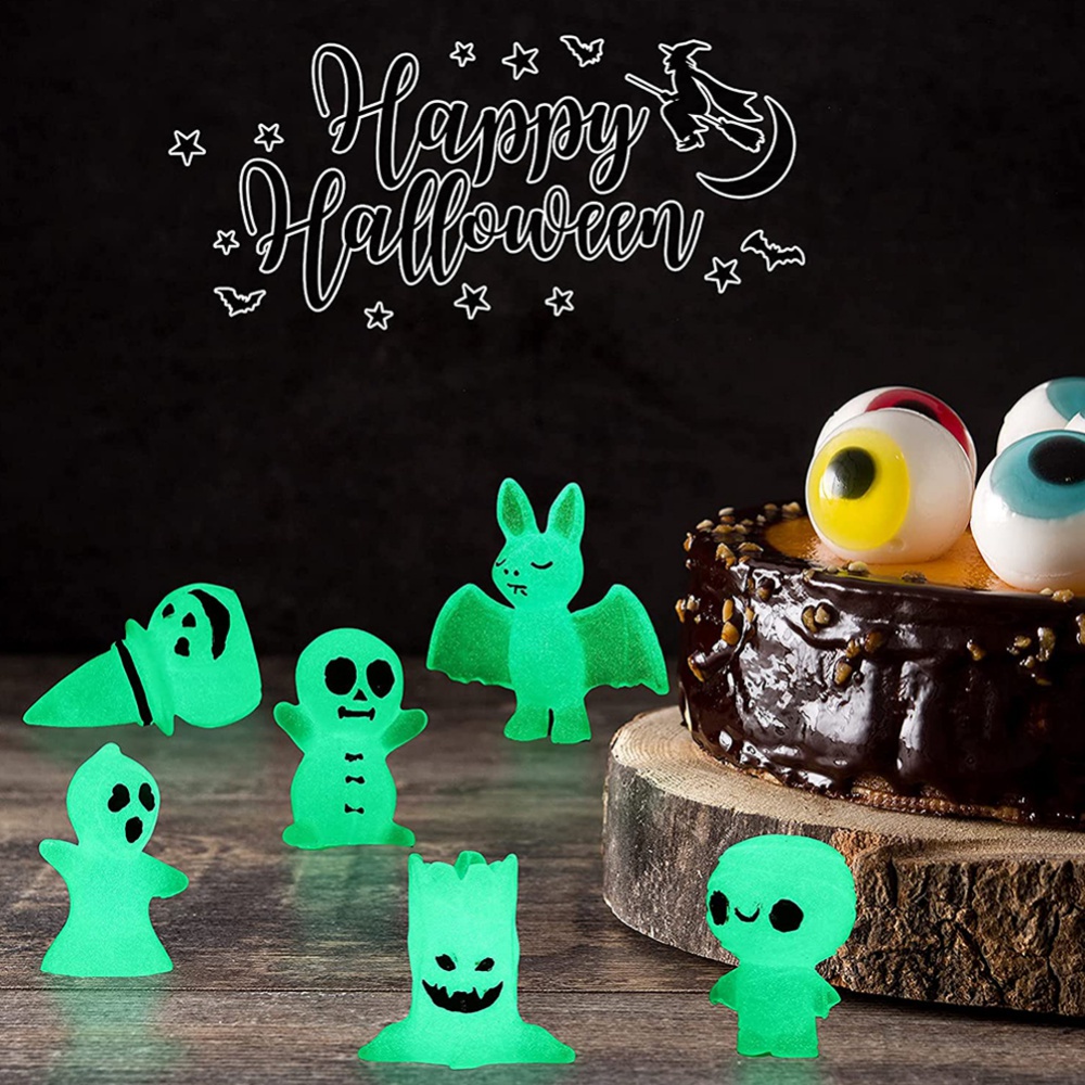 4 Pçs Aquário Luminoso Halloween Micro Paisagem Estatuetas Em Miniatura Resina Artesanato Mini Fada Jardim Ornamentos Ab