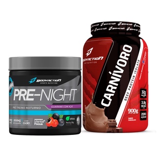Pre Treino Noturno Sem Cafeína + Whey Isolado Carnívoro 900g