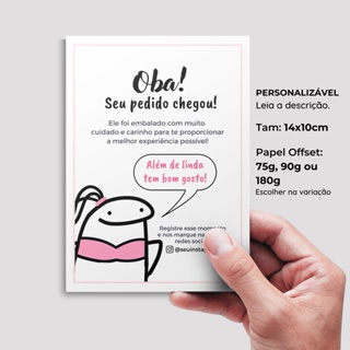 50 ou 100 Carta de Agradecimento ao Cliente Personalizada Cartão 10x14 para loja. Flork Além de linda tem bom gosto em Oferta na Shopee