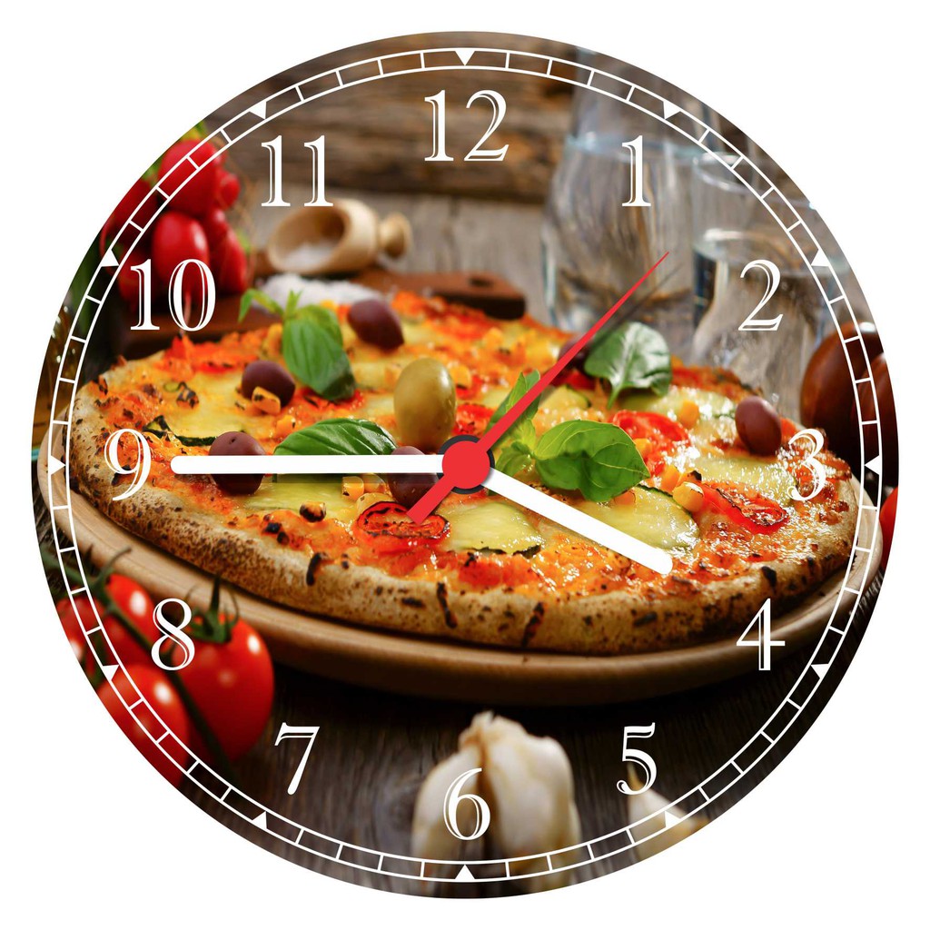 Relógio De Parede Pizza Pizzarias Restaurantes Gourmet Decorações Quartz Tamanho 50 cm Grande G001