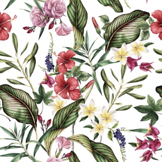 Papel de Parede Flores e Folhas Tropicais em Oferta na Shopee