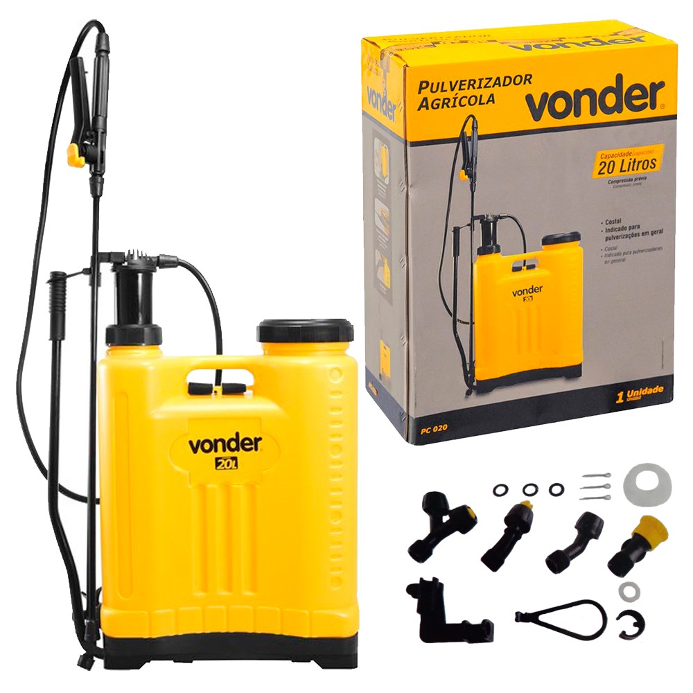 Pulverizador Costal Bomba Manual Agrícola Vonder 20 Litros