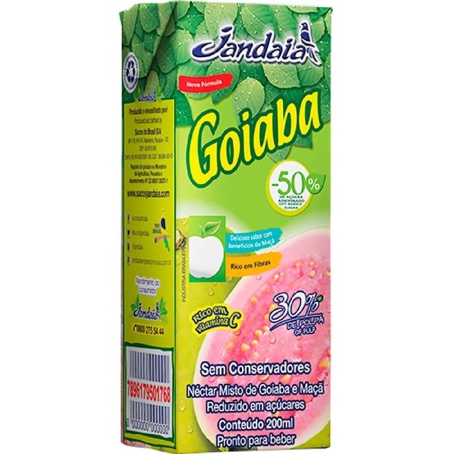 Suco Caixinha Sabor Goiaba Sem Conservadores  200ml - Kit 10
