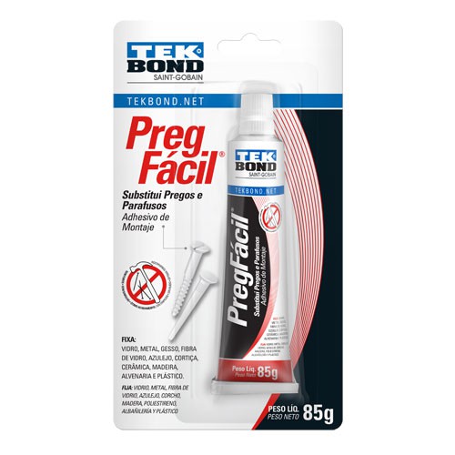 Adesivo Cola Preg Facil Tekbond Bisnaga 85g Substitui Pregos e Parafusos em Oferta na Shopee