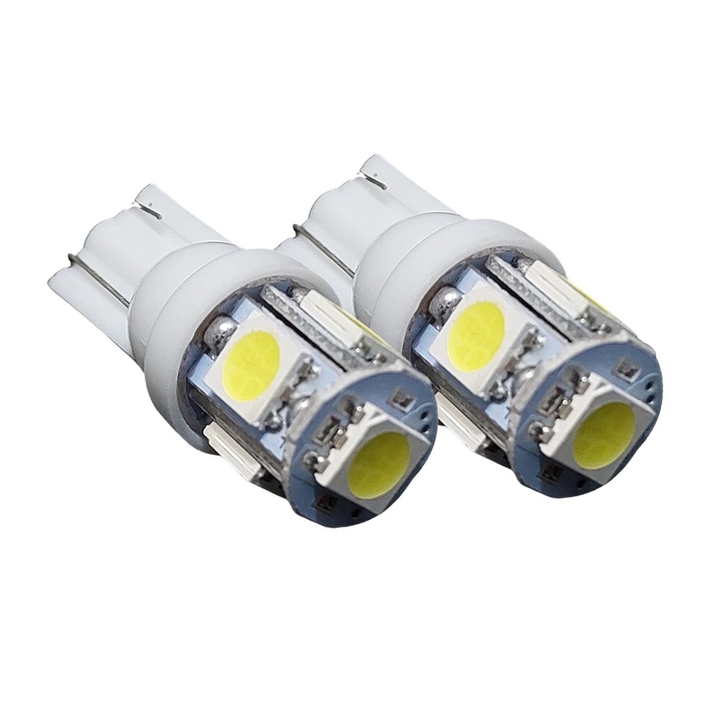 Lâmpada Pingão 5 Leds Sdm Pingo Lanterna Dianteira T10 Teto Placa Super Branco 6000k Par