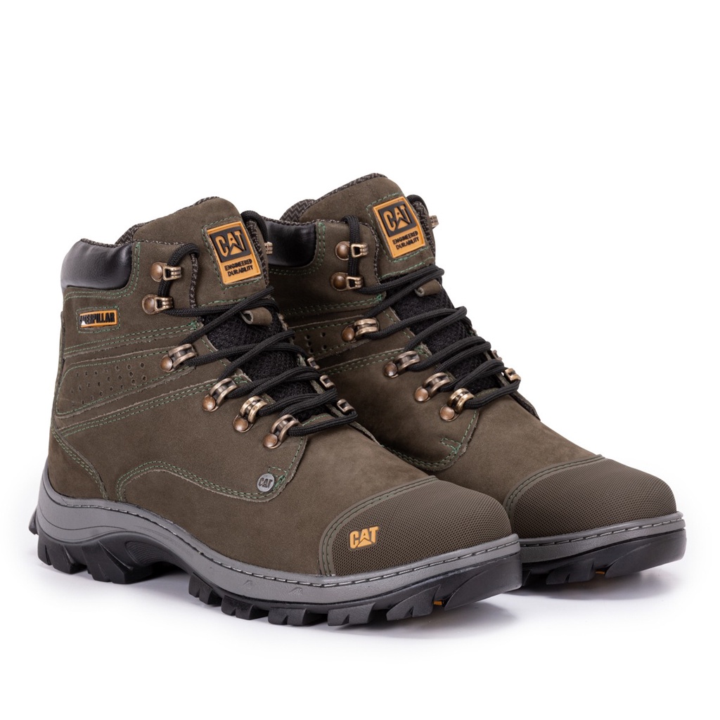 bota masculina coturno masculino cat caterpillar em couro bota seguranca trekking