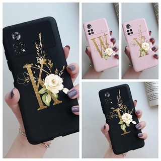 Alfabeto Personalizado Carta Caso Para Xiaomi POCO X4 Pro 5G Tampa Do Telefone INS Projeto Pintura Moda Conchas Protetor Bumper Tpu Silicone Macio Funfas