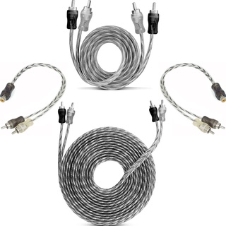 Kit C/ 2 Cabos Y + 2 Cabos Rca 1m Injetado Blindado Tech One