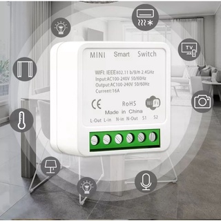 Tuya 16A mini interruptor de controle wifi duplo-modo inteligente disjuntor funciona com alexa google casa suporte vida inteligente app