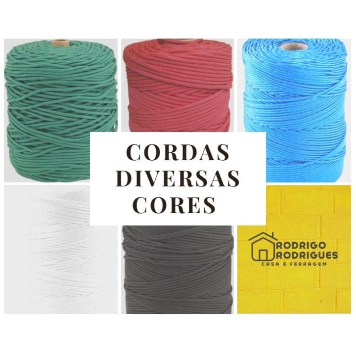 CORDA POLIPROPILENO 3mm - CORES - 10 Metros em Oferta na Shopee
