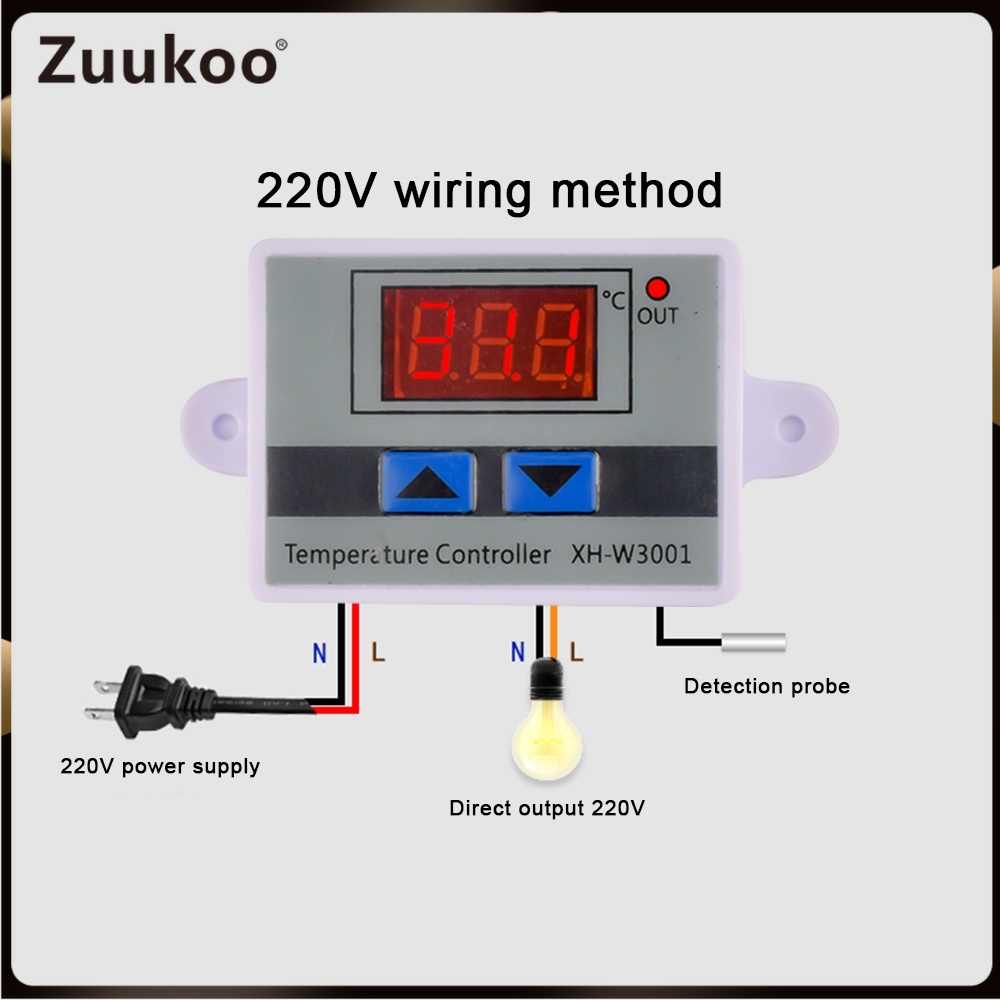 Pezzi W3230 Regolatore Di Temperatura Digitale DC 12V, Interruttore Di Controllo Termostato Con Display A Led Da 20a Con Sonda Sensore Ntc Da 10k Intervallo Da 50c A 110c 95334794