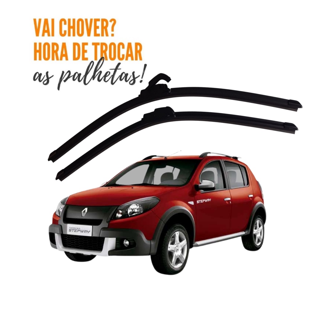 Palheta Limpador Parabrisa Dianteiro Sandero Stepway 2008 a 2014 em Oferta na Shopee