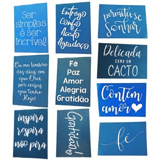 Stencil Frases Pano De Prato Pintura Vazado 10 Pcs 20x14cm em Oferta na Shopee