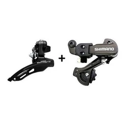 KIT CÂMBIO SHIMANO TOURNEY DIANTEIRO + TRASEIRO SEM GANCHEIRA 7V