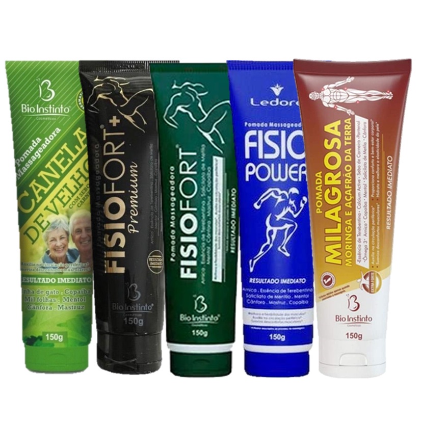 Kit Pomadas Fisiofort Premium Milagrosa Canela De Velho FisioPower Bio Instinto