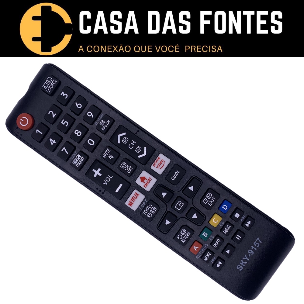 Controle Remoto Tv Samsung Netflix Amazon Prime Video Smart Universal Led 9157