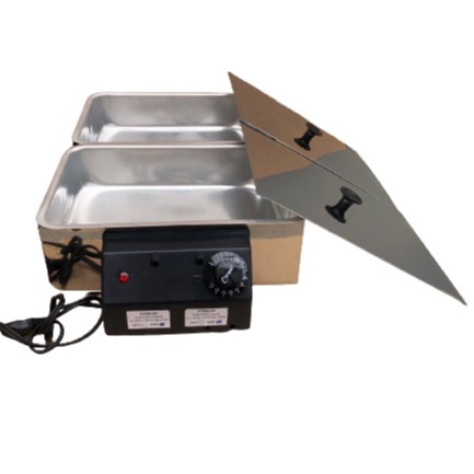 Molheira elétrica banho Maria  8 litros 2 cubas em aluminio