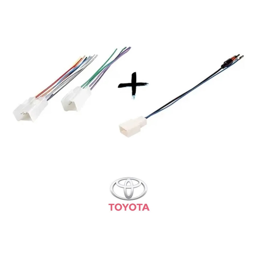 Kit Plug Chicote Adap. Rádio E Antena Toyota Corolla Hilux Sw4 RAV4 Prado Filder Etios