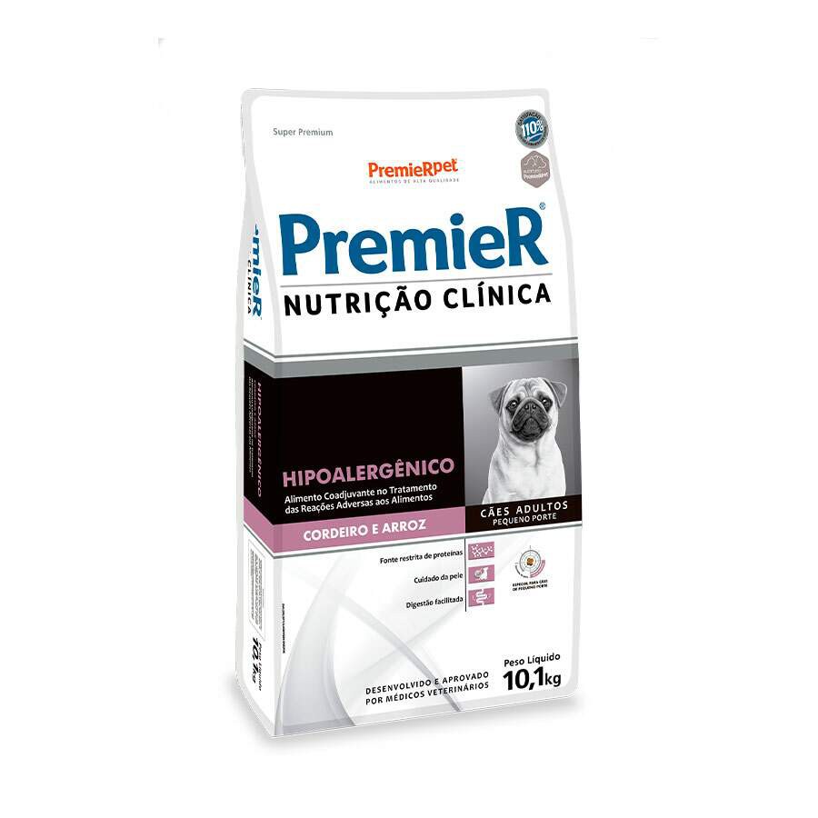 Ração Premier Nutrição Clínica Hipoalergênico para Cães de Pequeno Porte Cordeiro e Arroz 10,1kg em Oferta na Shopee