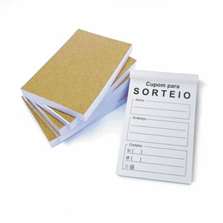 6 Blocos de Cupom para Sorteio Urna c/ 100 Folhas cada em Oferta na Shopee
