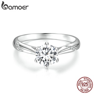 Anel Bamoer 925 Prata Luxuoso Bijuteria Moissanite Para Mulheres Acessórios De Casamento