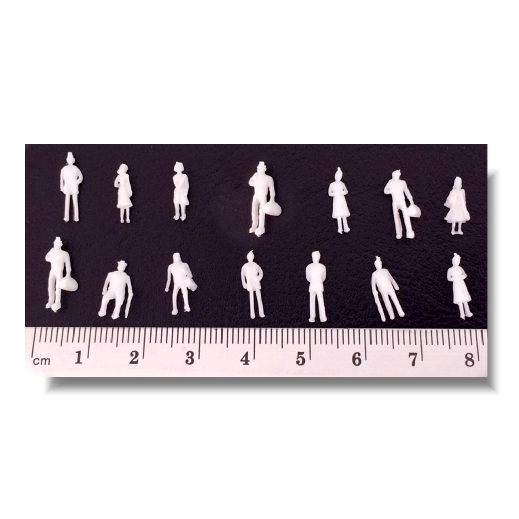 100 ou 50 mini Figuras Brancas Escala 1:150, H=1,2cm  Escala P/ Maquete