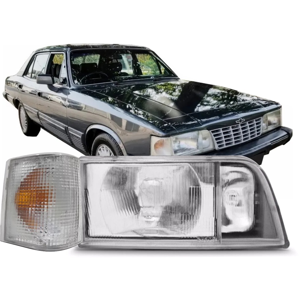 Farol Opala 88 89 90 91 92 Orgus Vidro + Seta Lado Direito
