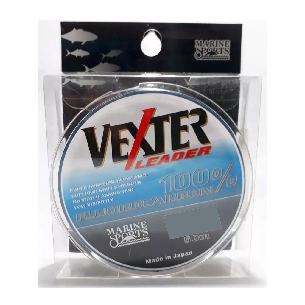 Linha Pesca Marine Sports Vexter Fluorcarbono Leader 0.52mm 33 Lbs