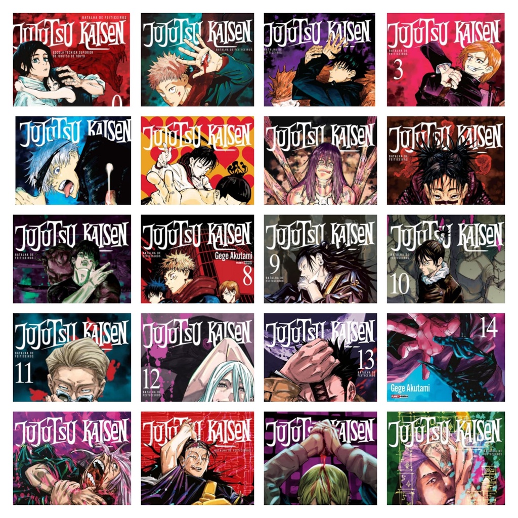 Mangá Jujutsu Kaisen Avulsos - 0, 1, 2, 3, 4, 5, 6, 7, 8, 9, 10, 11, 12, 13  , 14, 15, 16, 17, 18 e 19 Lacrado