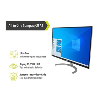Computador All In One Compaq pc Ultra Fino intel Core I3 4gb 500hd 23,8 Windows 10 Prata #5